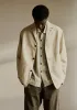 Cotton Linen High Break Blazer | Wood Ash sold by TOAST