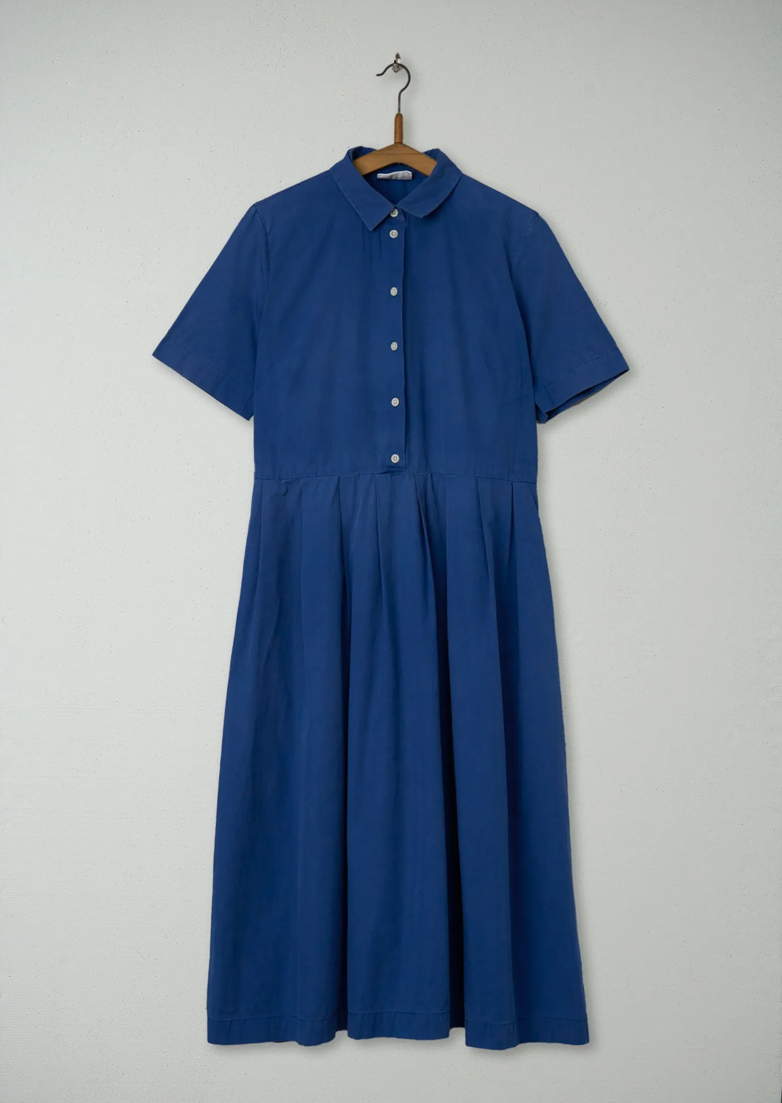 Reworn Pleated Shirt Dress Size 12 (784) | Blue sold by TOAST