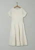 Reworn Cotton Linen Circle Dress Size 8 (742) | Parchment sold by TOAST