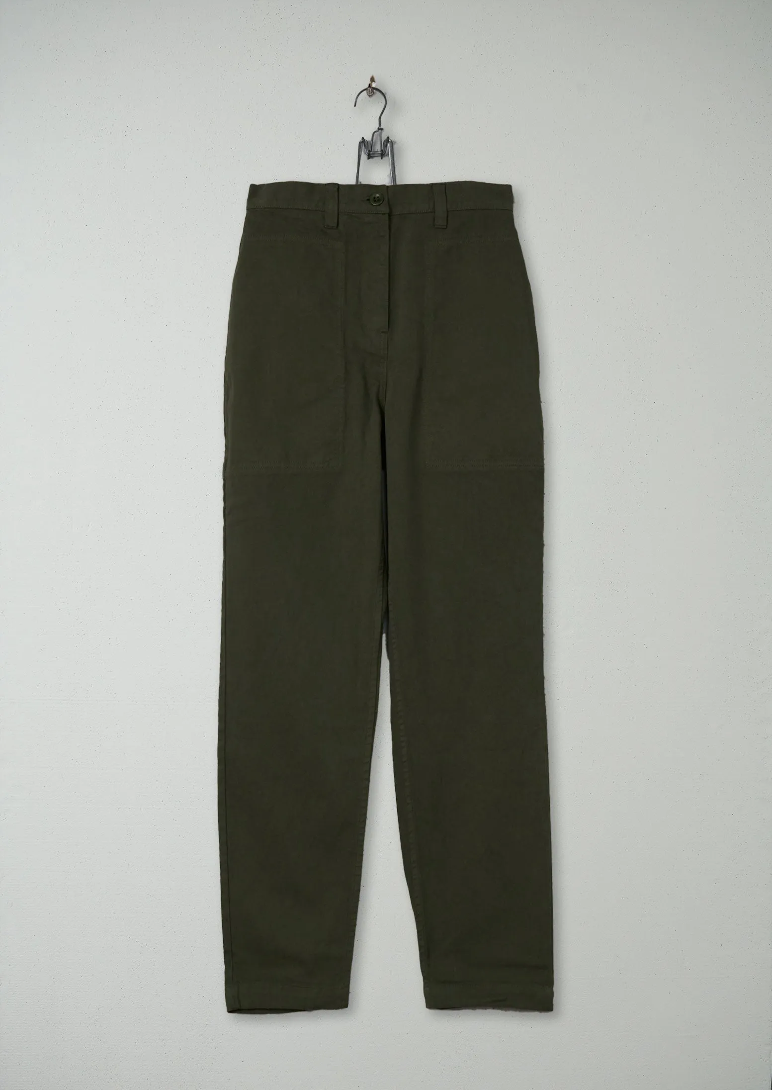 Reworn Tapered Workwear Long Trousers Size 8 (512) | Dark Olive sold by TOAST