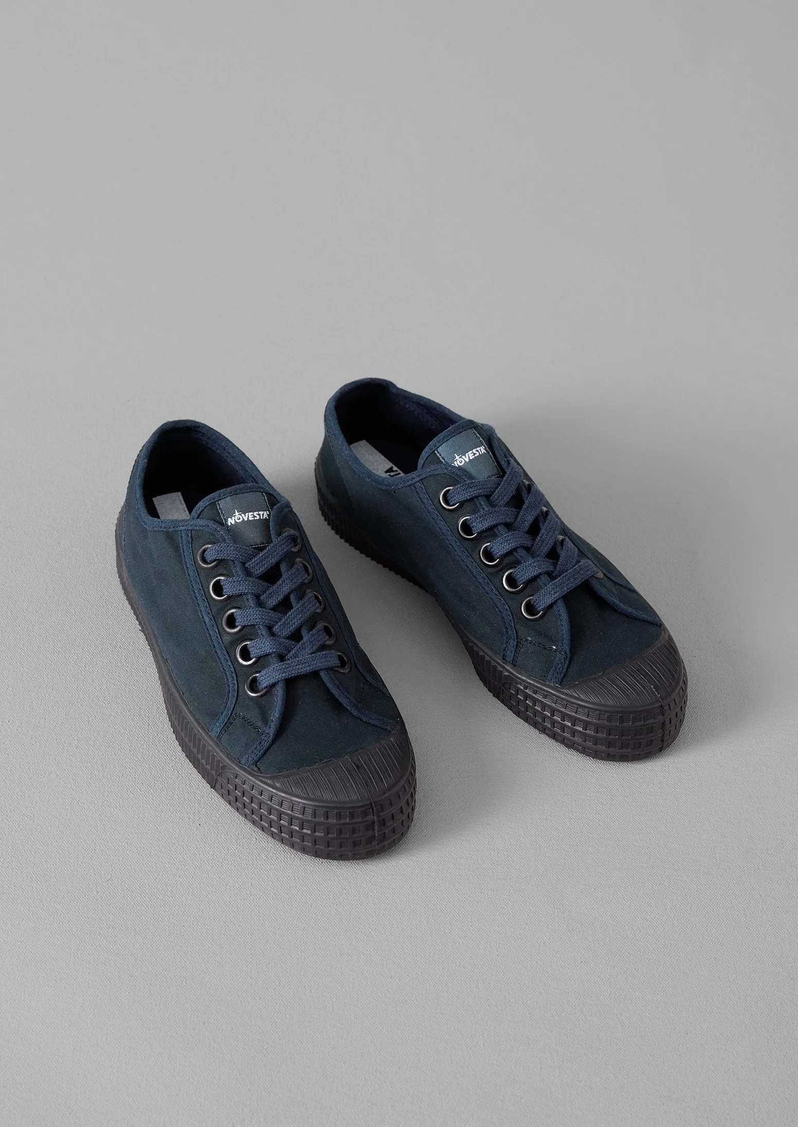 Novesta Star Master Waxed Cotton Plimsolls | Navy sold by TOAST