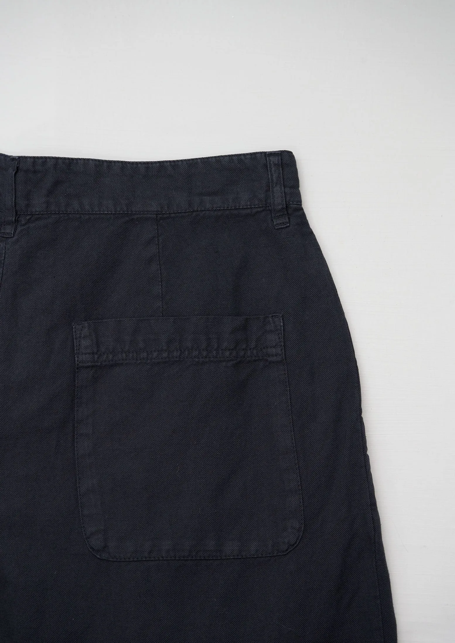 Reworn Cotton Linen Cropped Trousers Size 12 (501) | Slate sold by TOAST product image thumbnail 2