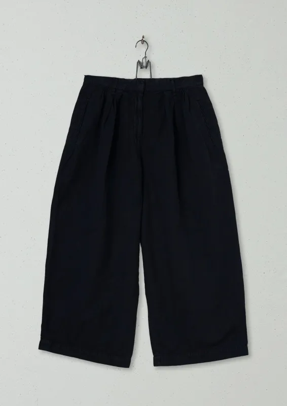 Reworn Cotton Linen Cropped Trousers Size 12 (501) | Slate sold by TOAST