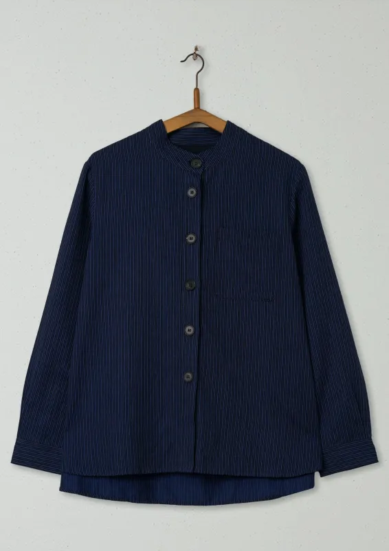 Reworn Cotton Linen Stripe Shirt Size 12 (350) | Blue sold by TOAST
