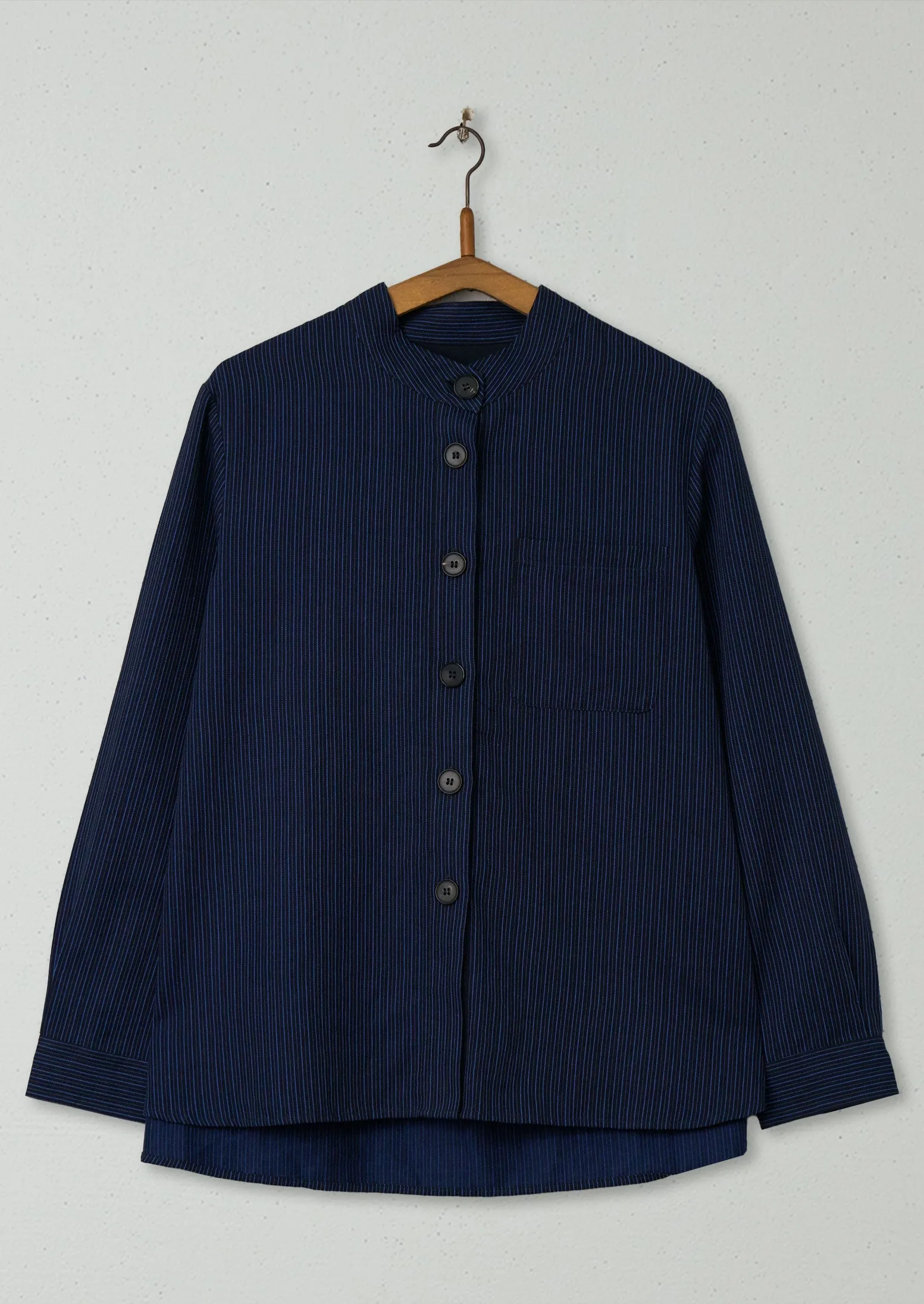 Reworn Cotton Linen Stripe Shirt Size 12 (350) | Blue sold by TOAST