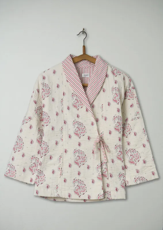 Reworn Block Print Bed Jacket Size S (023) | Multi sold by TOAST