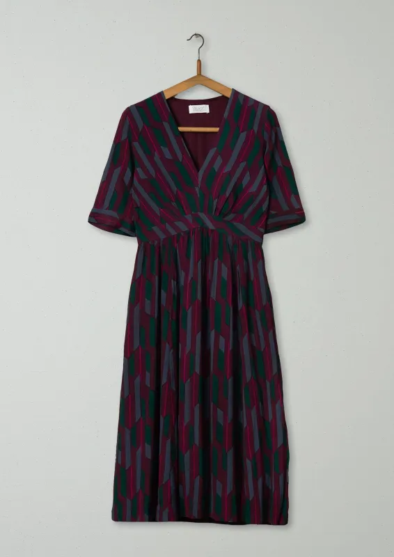 Reworn Geo Print Dress Size 8 (822) | Damson sold by TOAST