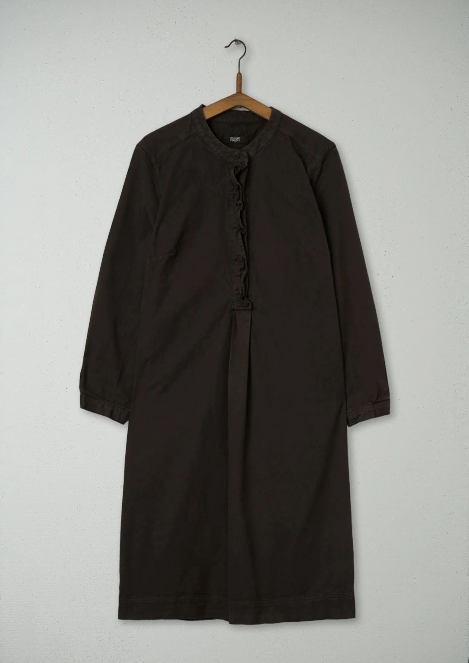 Reworn Ruffle Neck Shirt Dress Size 12 (855) | Blue Grey sold by TOAST