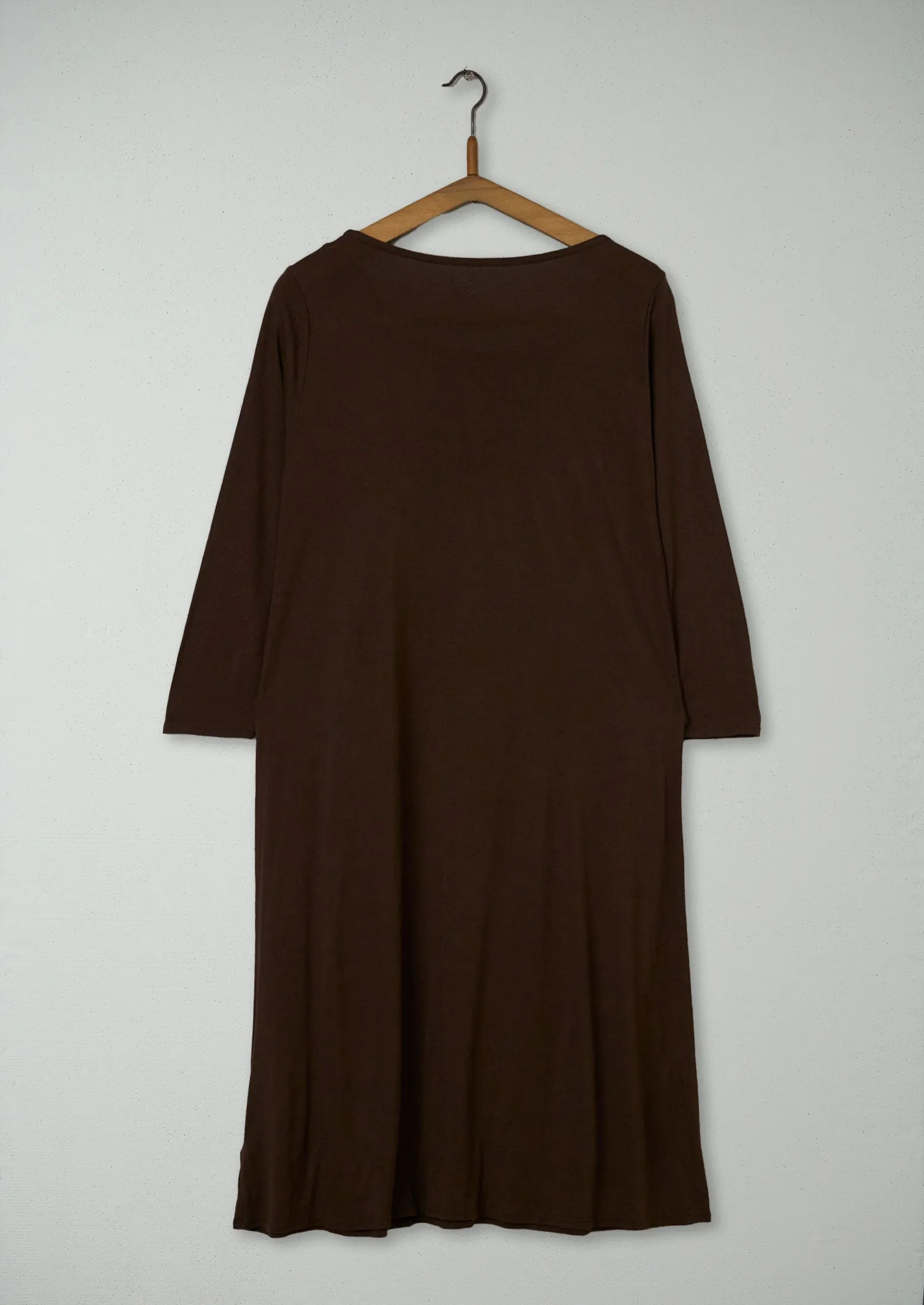 Reworn Modal Wool Jersey Wrap Dress Size 12 (844) | Dark Brown sold by TOAST product image thumbnail 2
