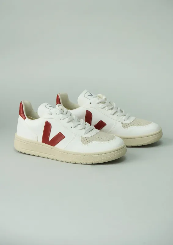 Reworn Veja V10 Vegan Trainers Size 37 (215) | White/Rouille sold by TOAST