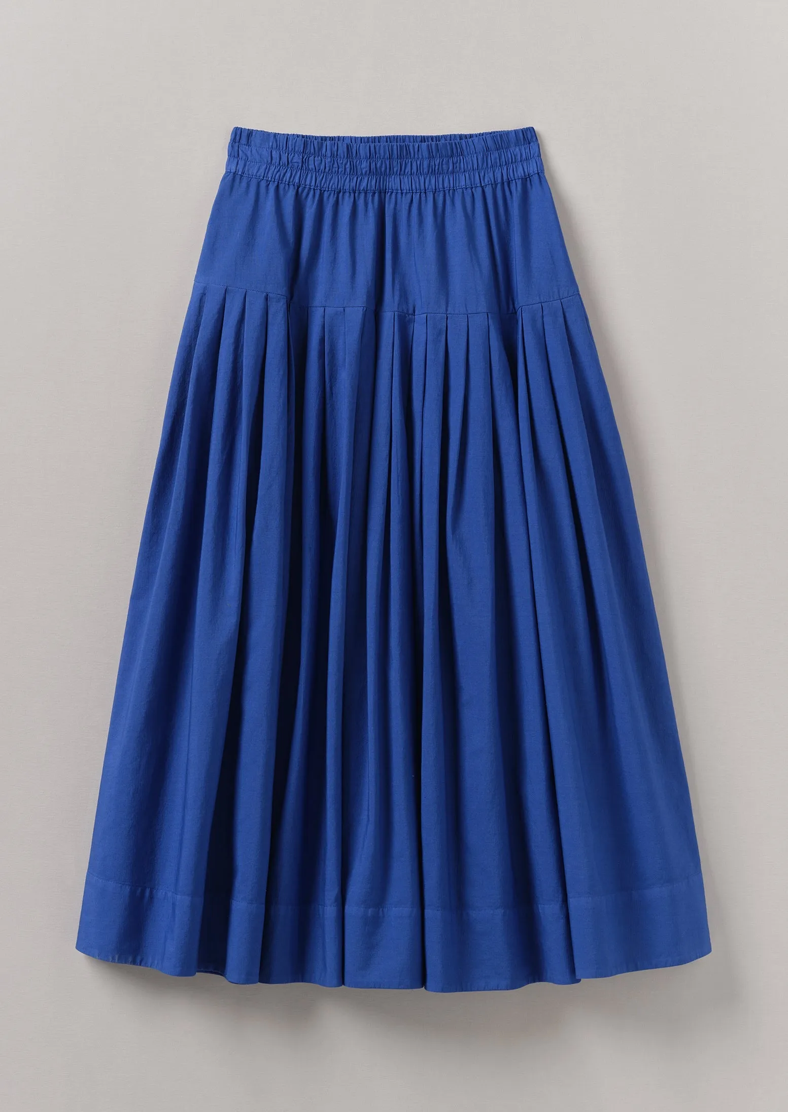 Pleated Raised Stripe Cotton Skirt | French Blue sold by TOAST