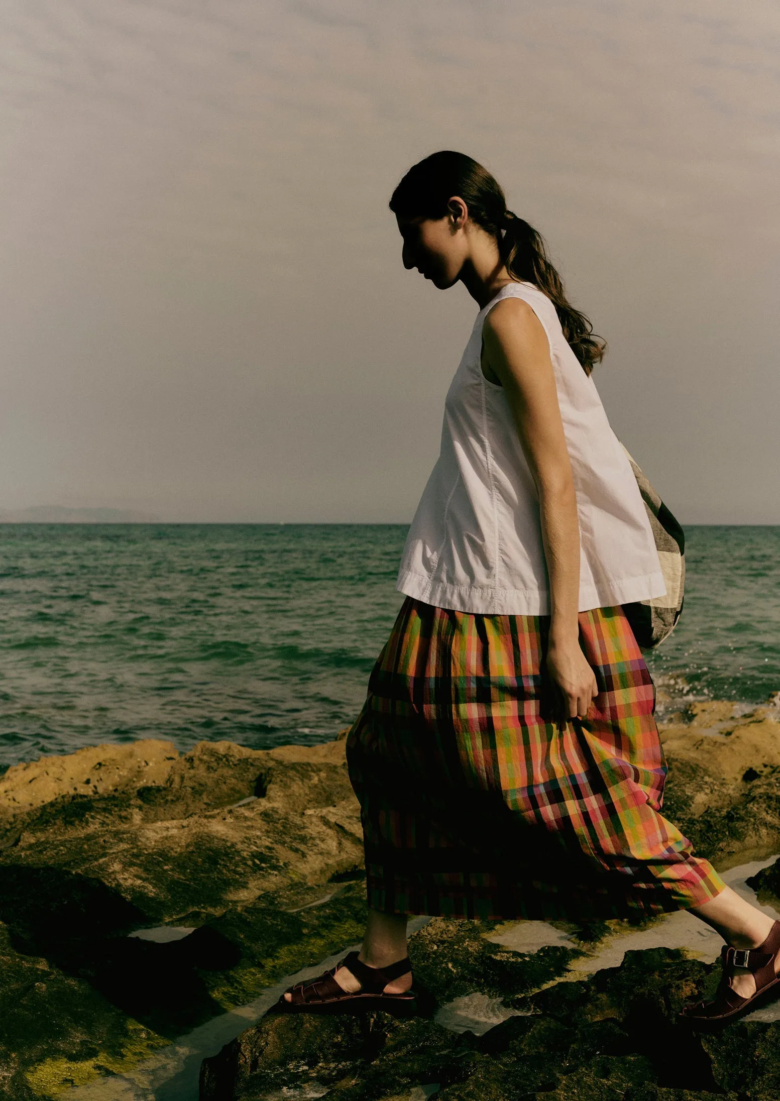 Panelled Cotton Poplin Top | Paper White sold by TOAST product image thumbnail 2