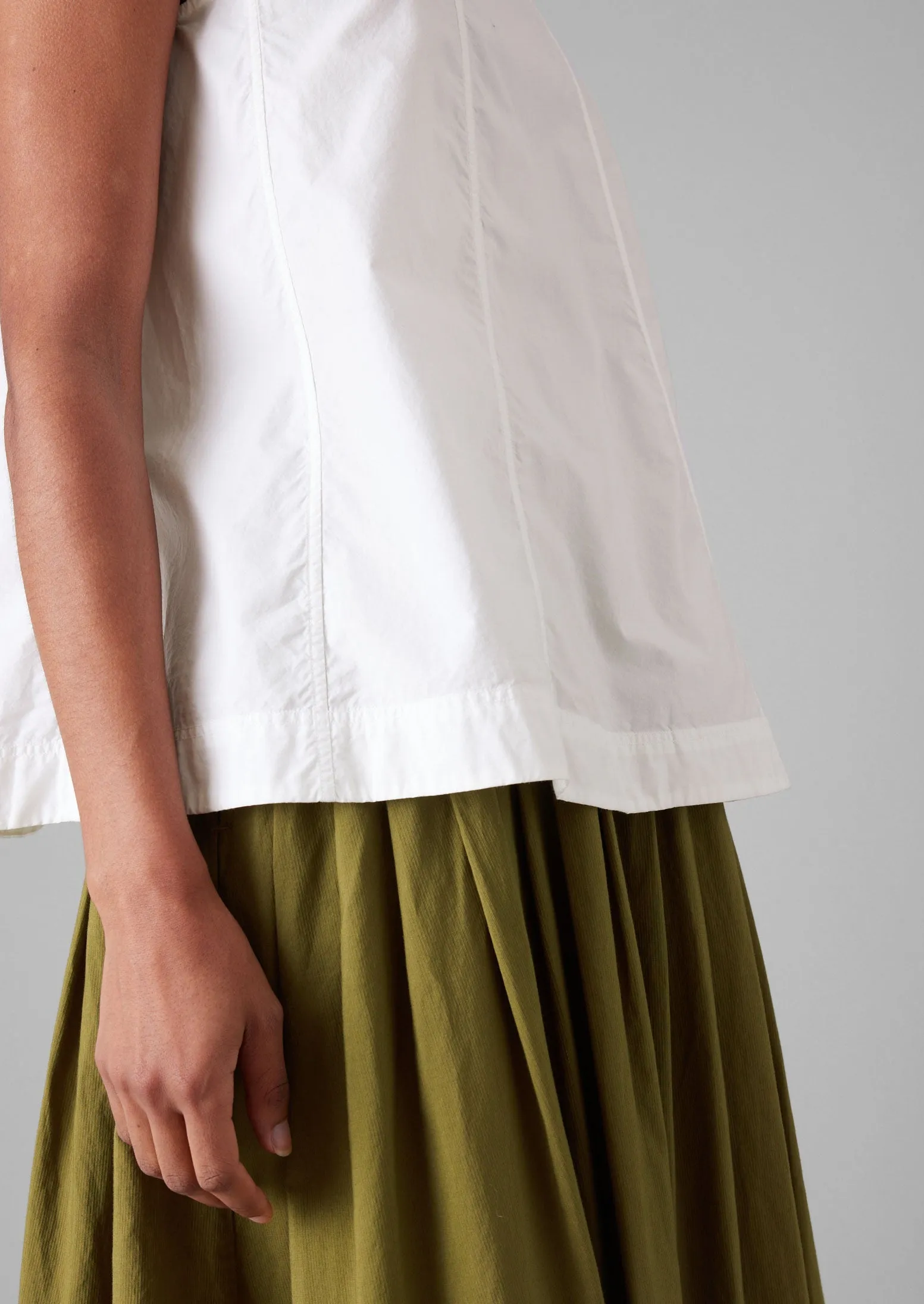 Panelled Cotton Poplin Top | Paper White sold by TOAST product image thumbnail 4