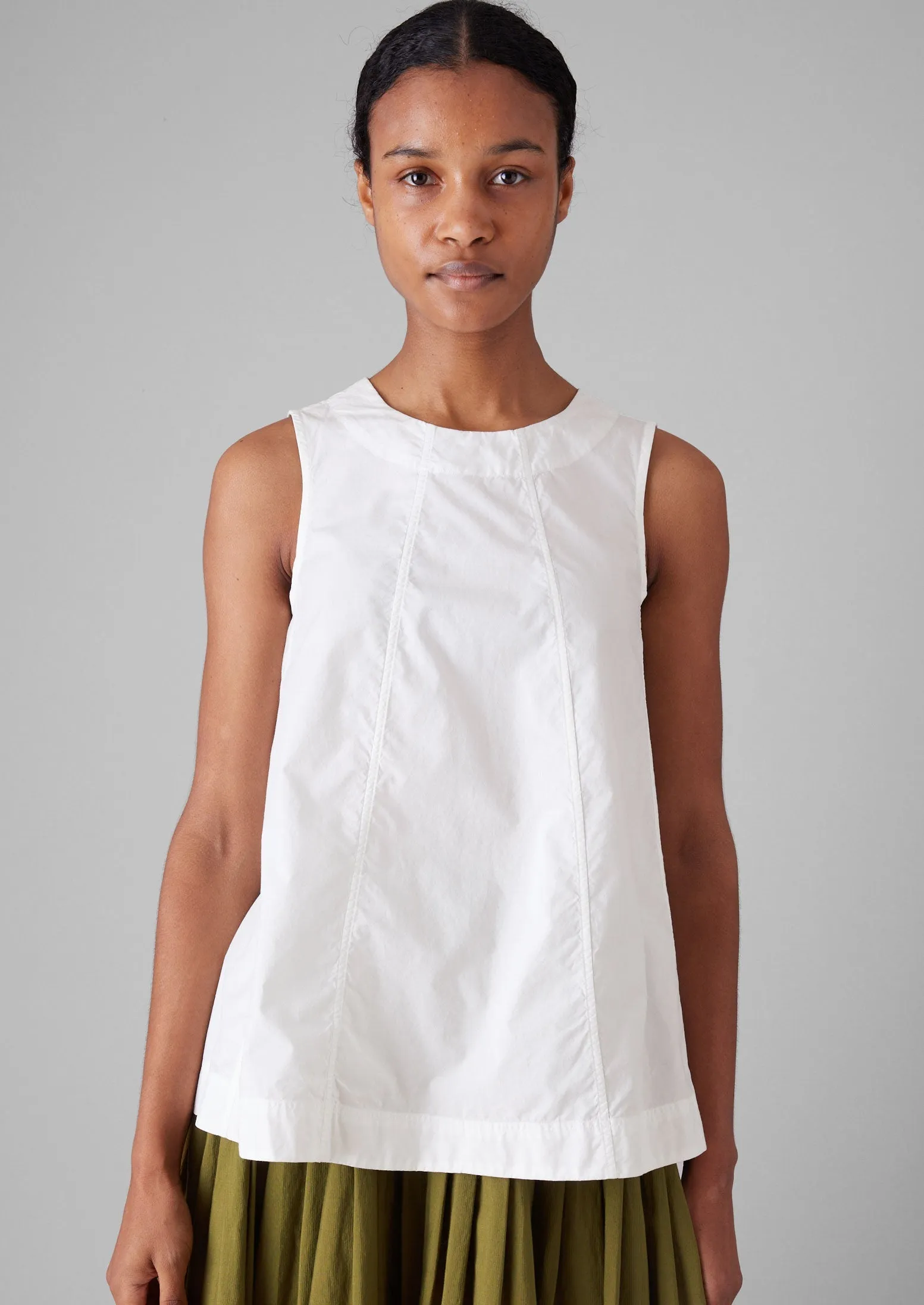Panelled Cotton Poplin Top | Paper White sold by TOAST product image thumbnail 3