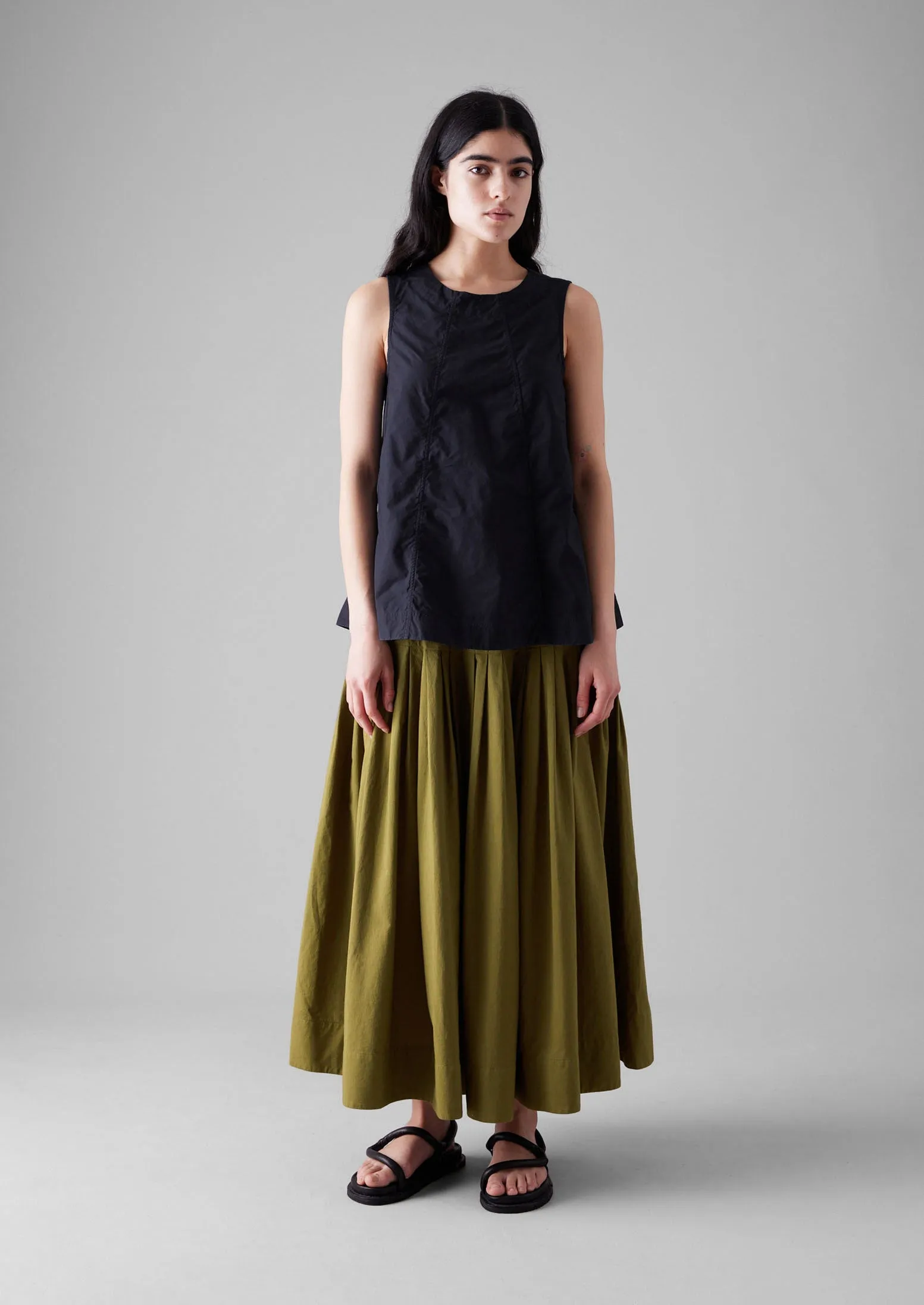 Panelled Cotton Poplin Top | Ink sold by TOAST product image thumbnail 2