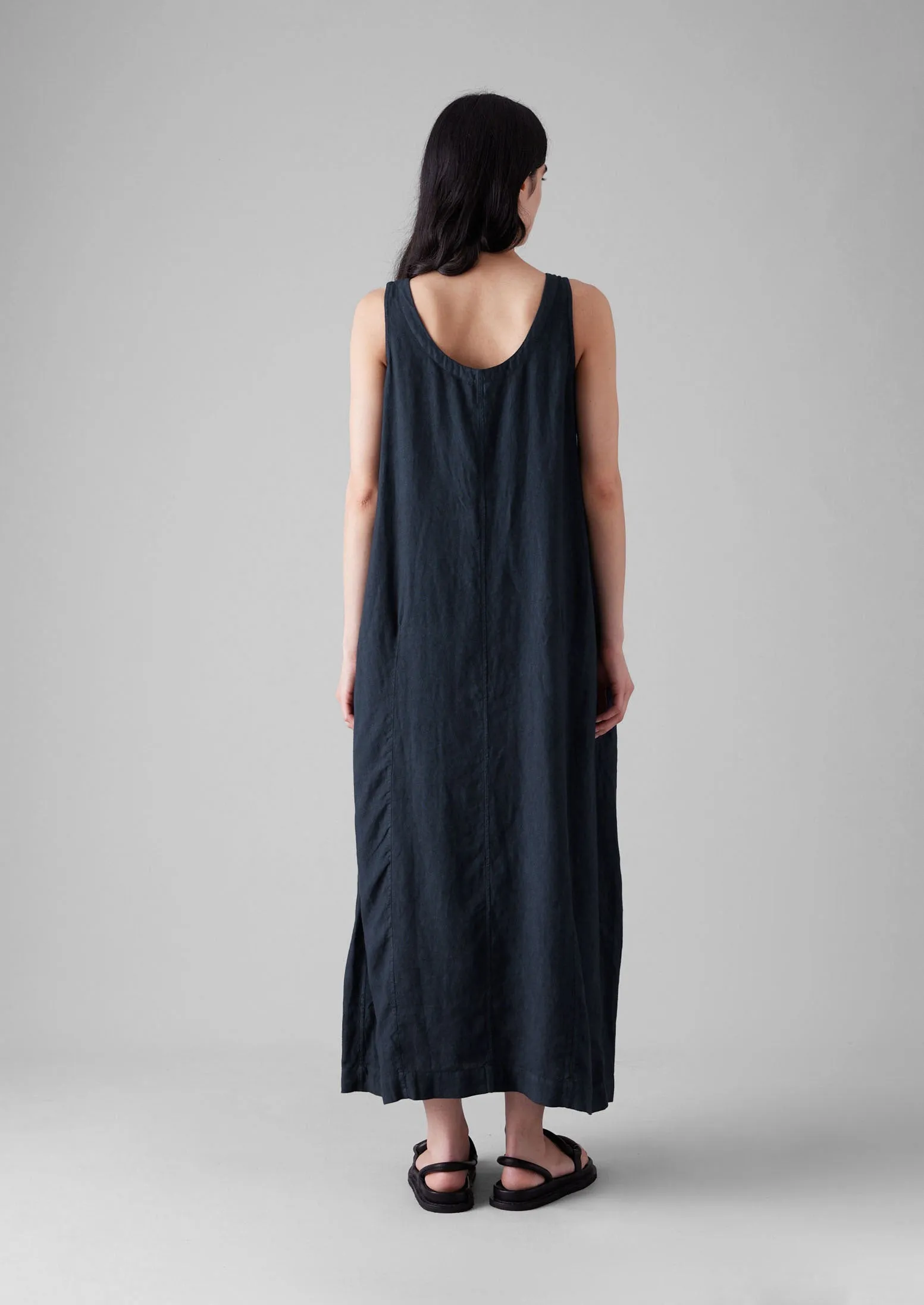 Garment Dyed Linen Easy Dress | Midnight sold by TOAST product image thumbnail 3