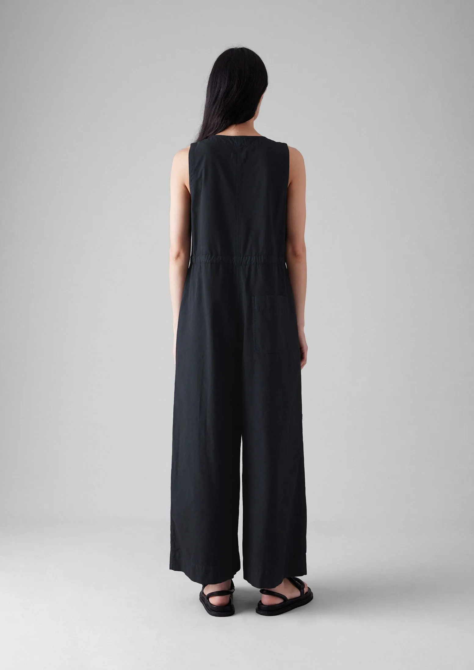 Cotton Linen Wide Leg Jumpsuit | Soft Black sold by TOAST product image thumbnail 3
