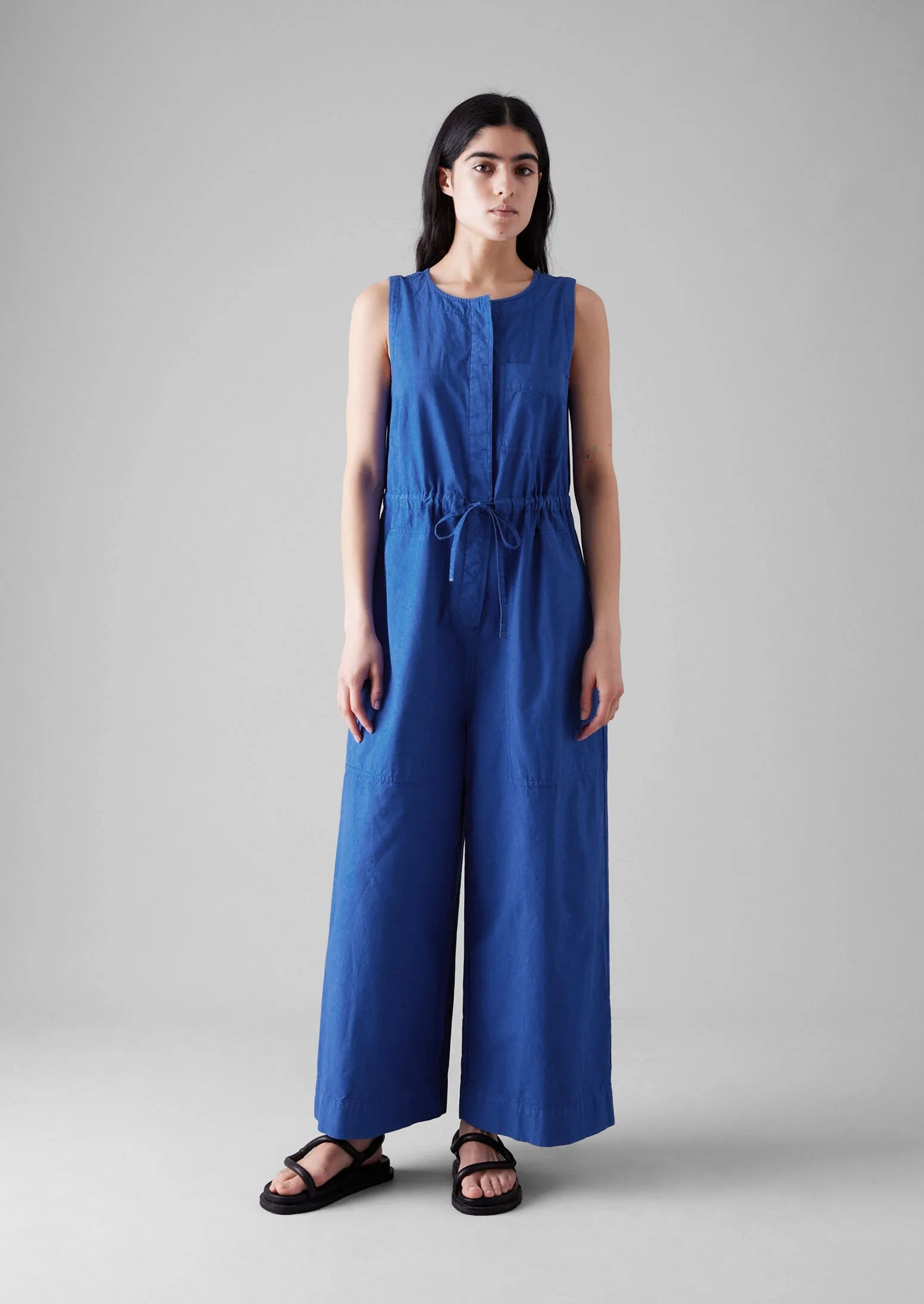 Cotton Linen Wide Leg Jumpsuit | Smalt sold by TOAST product image thumbnail 3