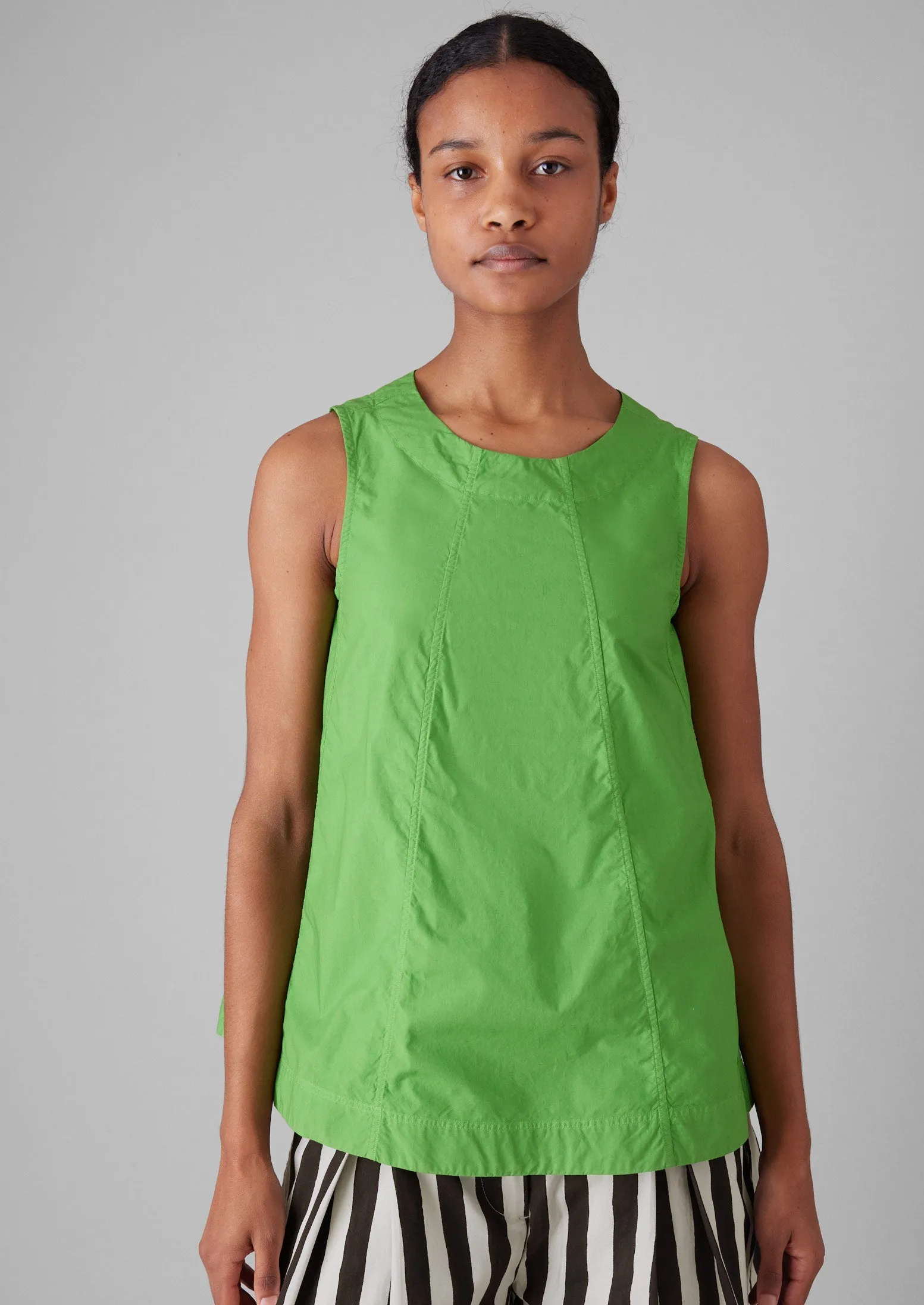 Panelled Cotton Poplin Top | Lawn Green sold by TOAST product image thumbnail 2