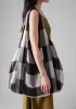 Macro Gingham Lightweight Linen Bag | Ecru/Charcoal sold by TOAST