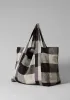 Macro Gingham Lightweight Linen Bag | Ecru/Charcoal sold by TOAST