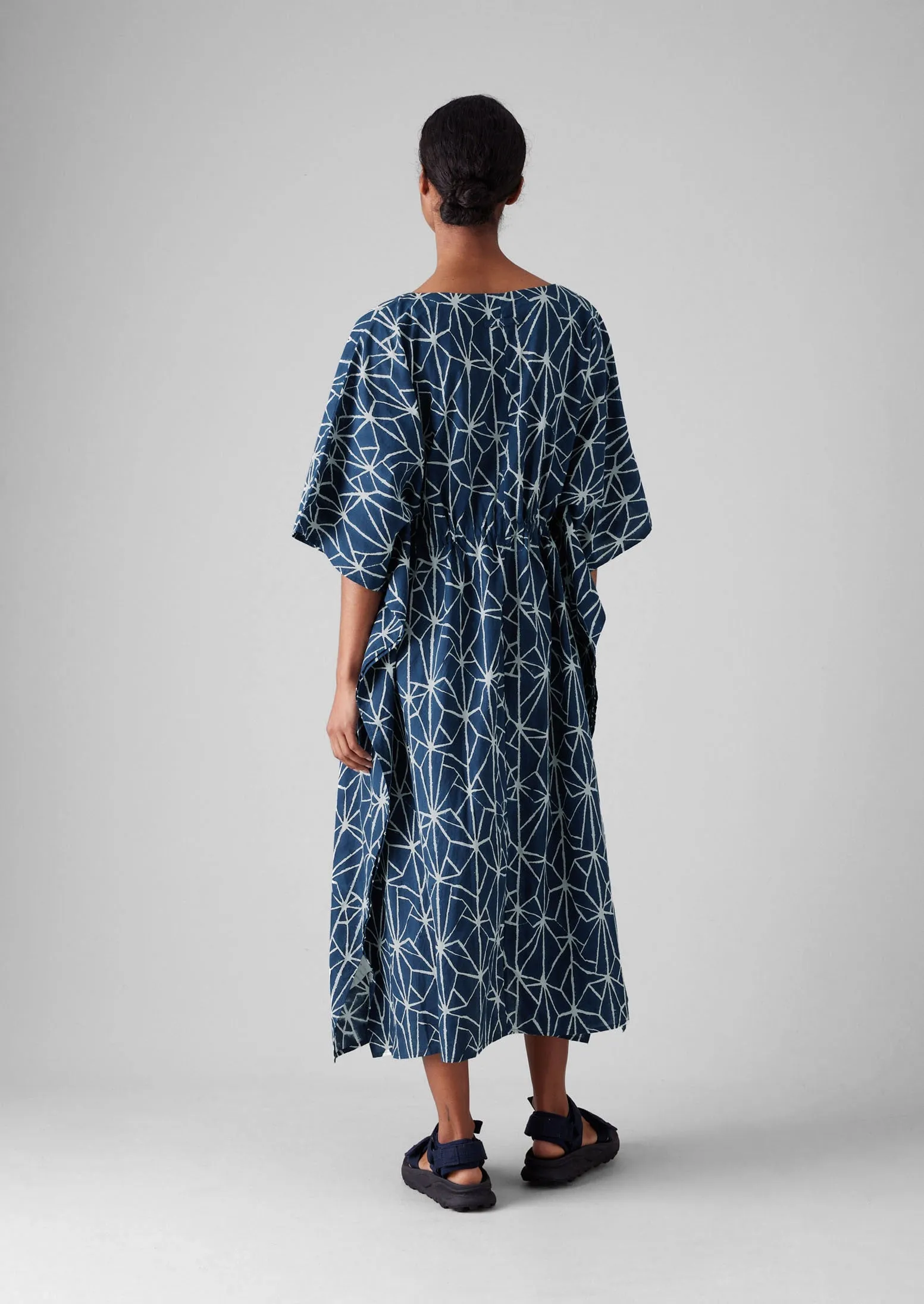 Prism Block Print Kaftan Dress | Indigo/Ecru sold by TOAST product image thumbnail 3