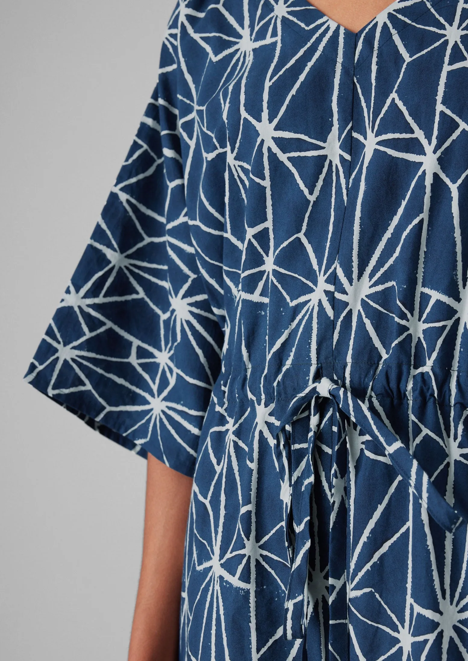 Prism Block Print Kaftan Dress | Indigo/Ecru sold by TOAST product image thumbnail 4