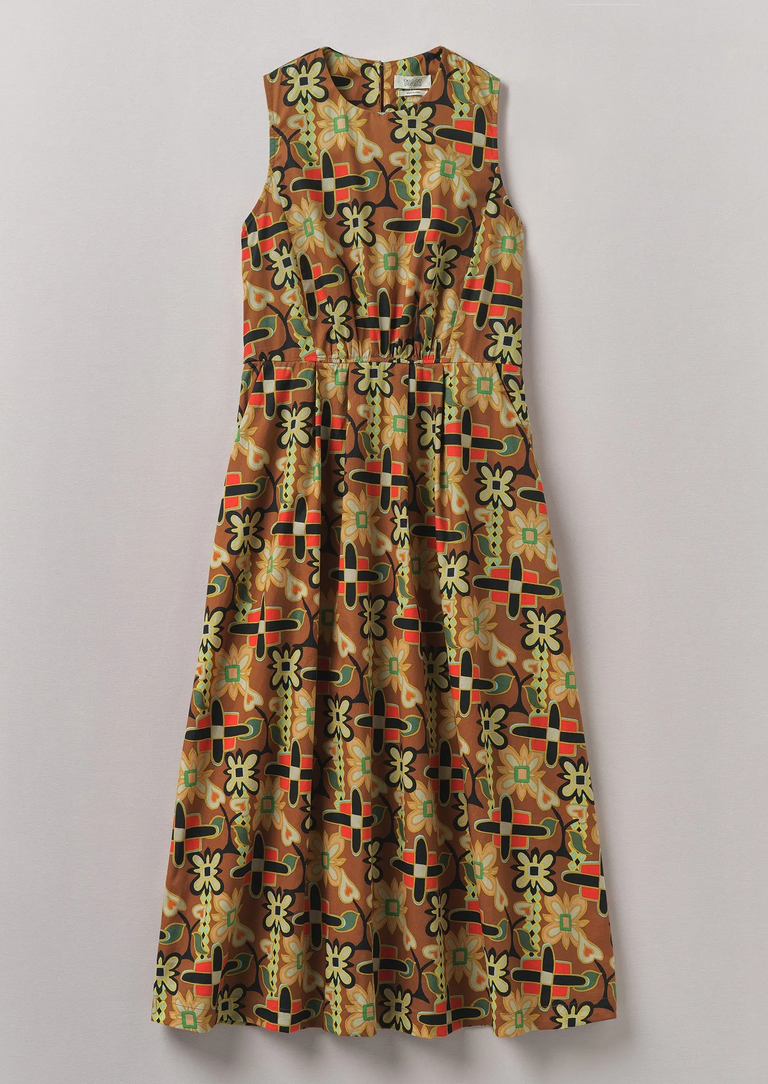Folk Collage Print Cotton Poplin Dress | Multi sold by TOAST