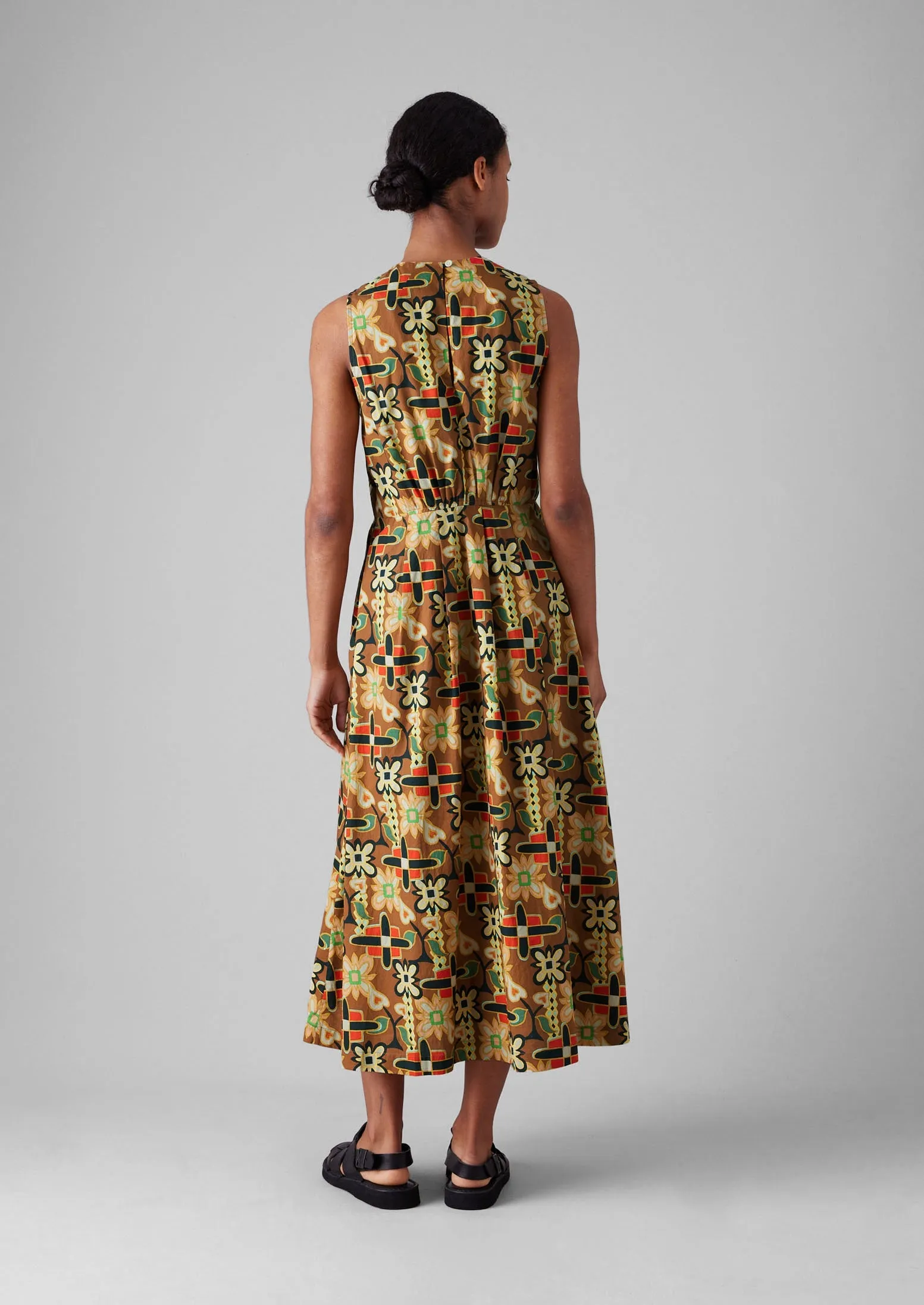 Folk Collage Print Cotton Poplin Dress | Multi sold by TOAST product image thumbnail 5