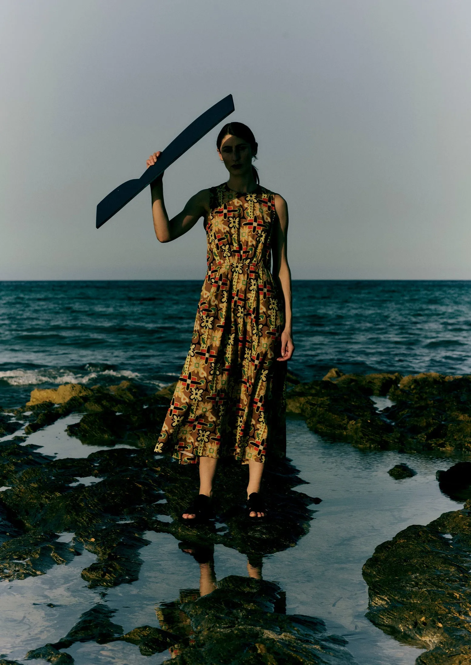 Folk Collage Print Cotton Poplin Dress | Multi sold by TOAST product image thumbnail 2