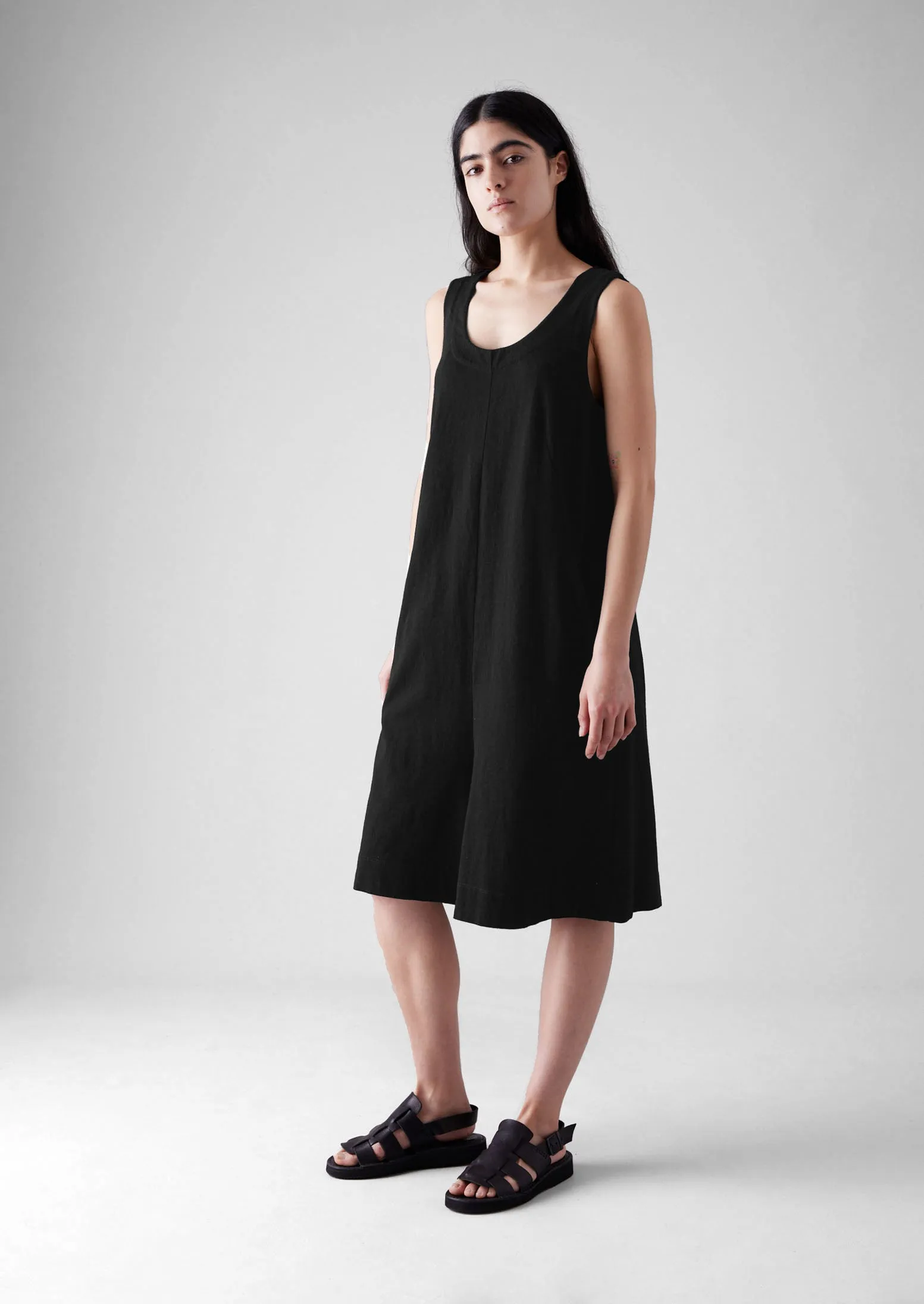 Organic Cotton Jersey Short Jumpsuit | Washed Black sold by TOAST product image thumbnail 2