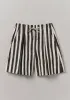 Wave Stripe Block Print Cotton Shorts | Ecru/Chocolate sold by TOAST