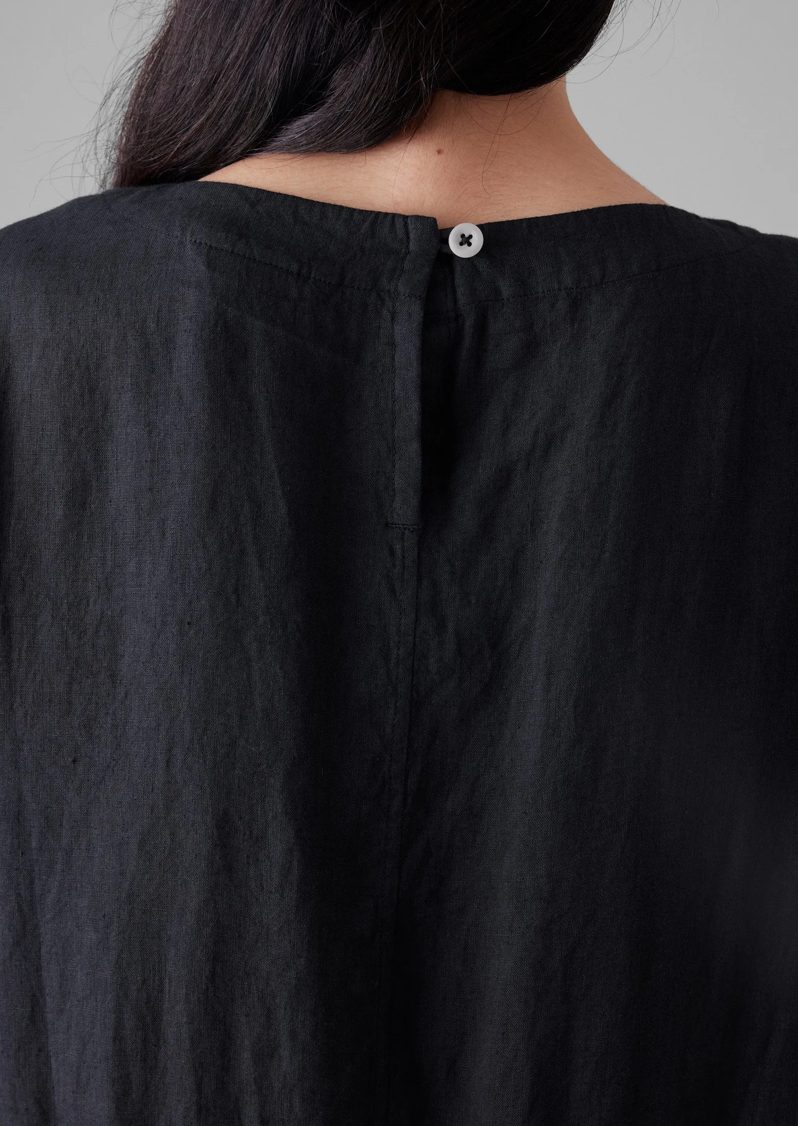 Lightweight Linen Gathered Waist Dress | Black Pepper sold by TOAST product image thumbnail 4