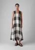 Macro Gingham Lightweight Linen Dress | Ecru/Charcoal sold by TOAST