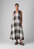 Macro Gingham Lightweight Linen Dress | Ecru/Charcoal sold by TOAST