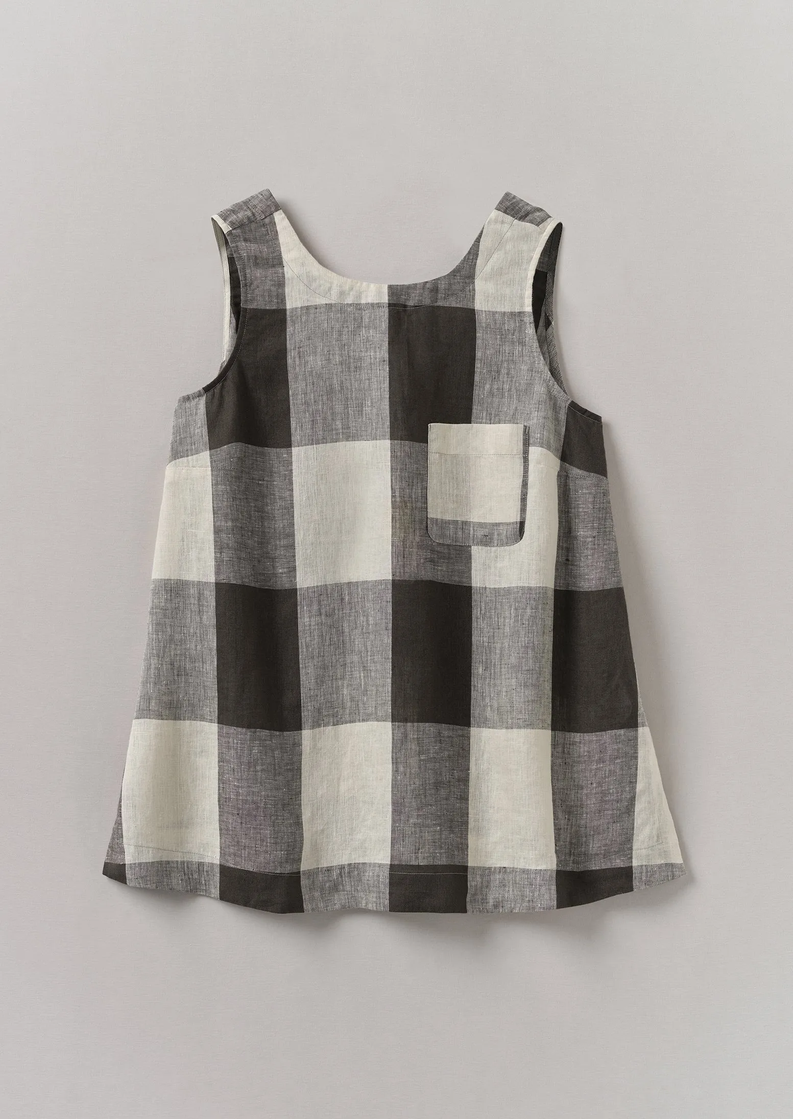 Macro Gingham Lightweight Linen Tank | Ecru/Charcoal sold by TOAST