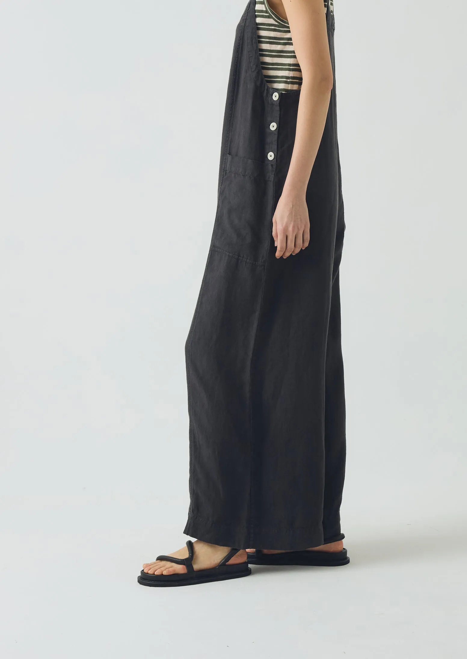 Garment Dyed Linen Pocket Jumpsuit | Black Pepper sold by TOAST product image thumbnail 3
