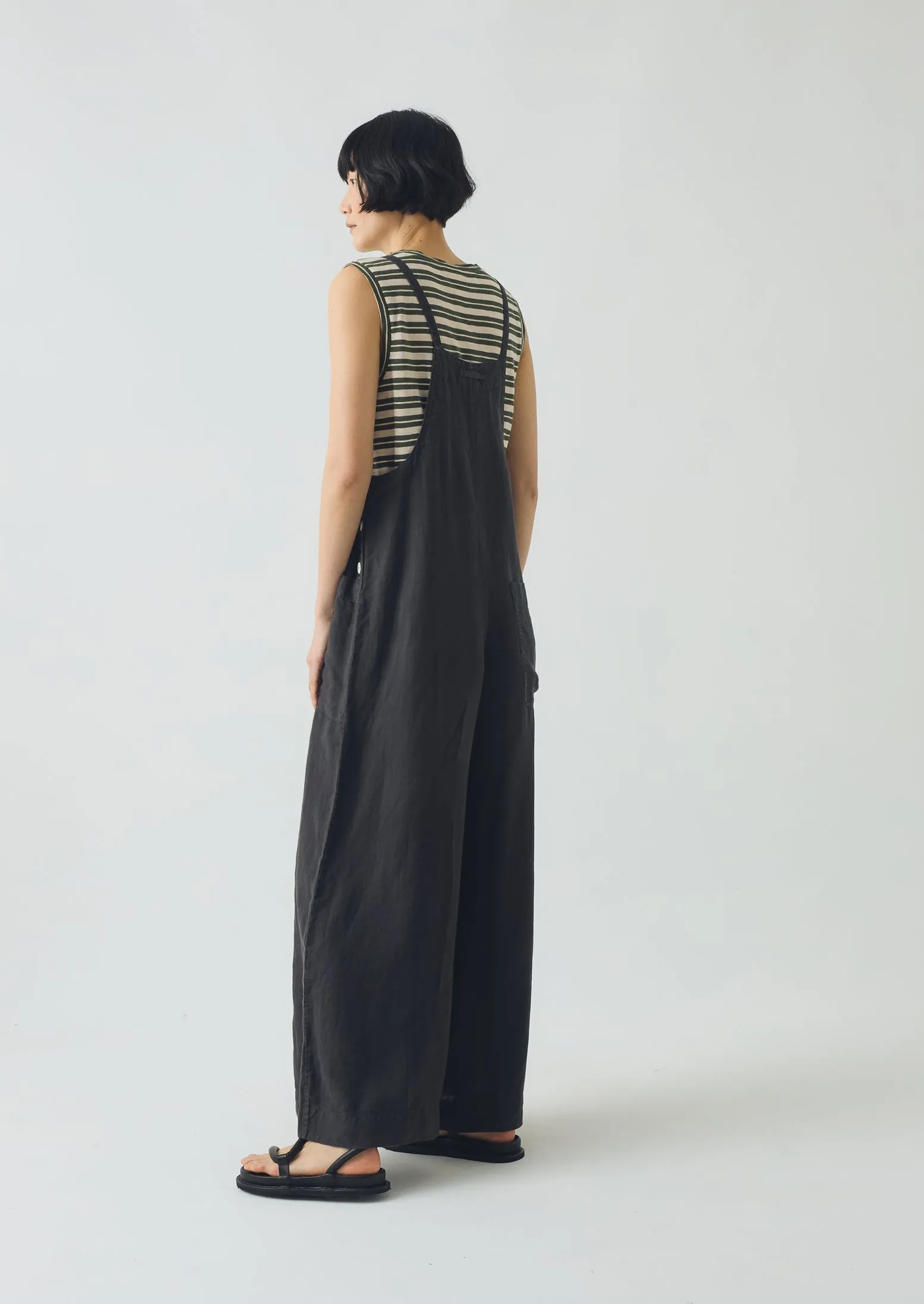 Garment Dyed Linen Pocket Jumpsuit | Black Pepper sold by TOAST product image thumbnail 5