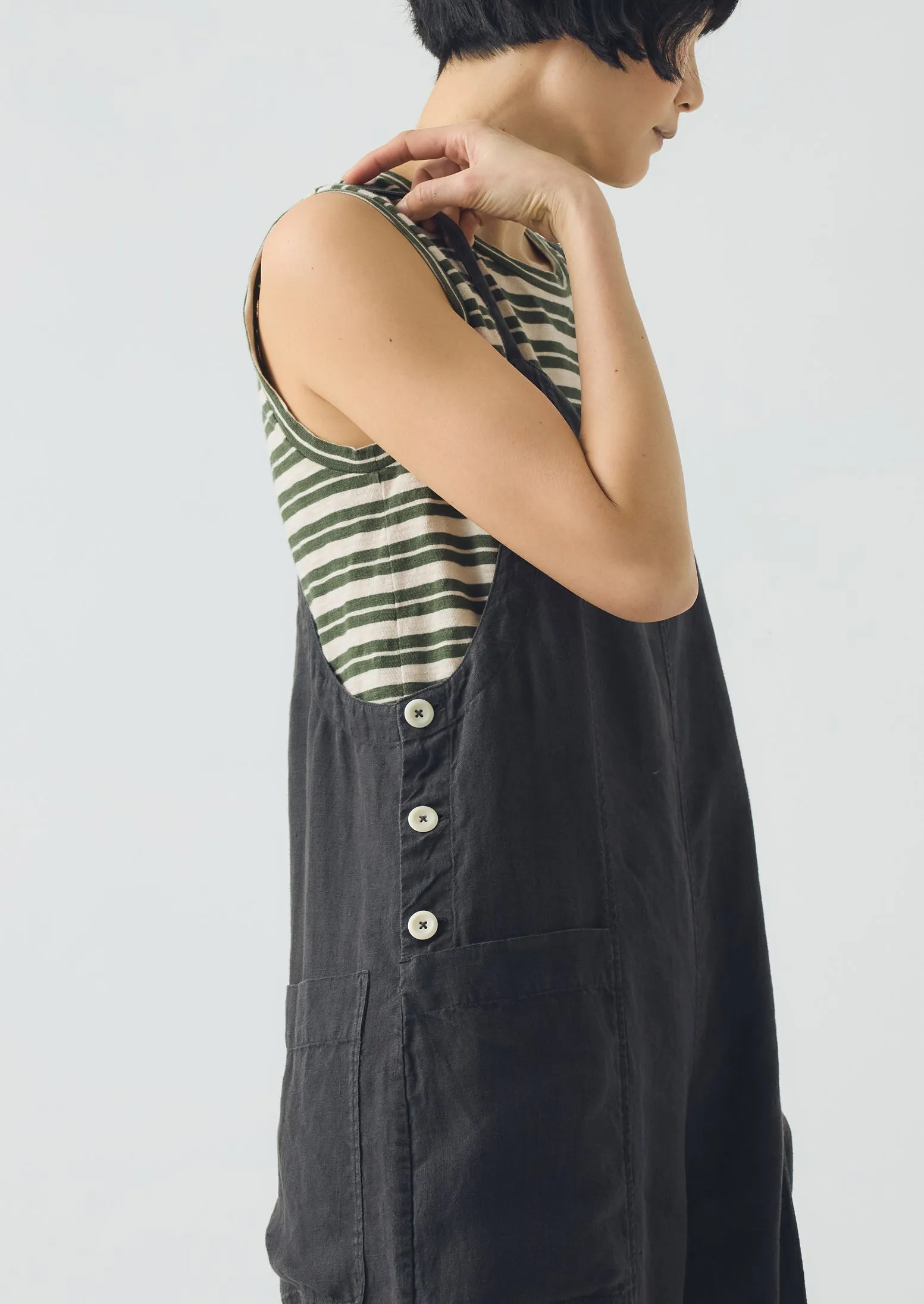 Garment Dyed Linen Pocket Jumpsuit | Black Pepper sold by TOAST product image thumbnail 4