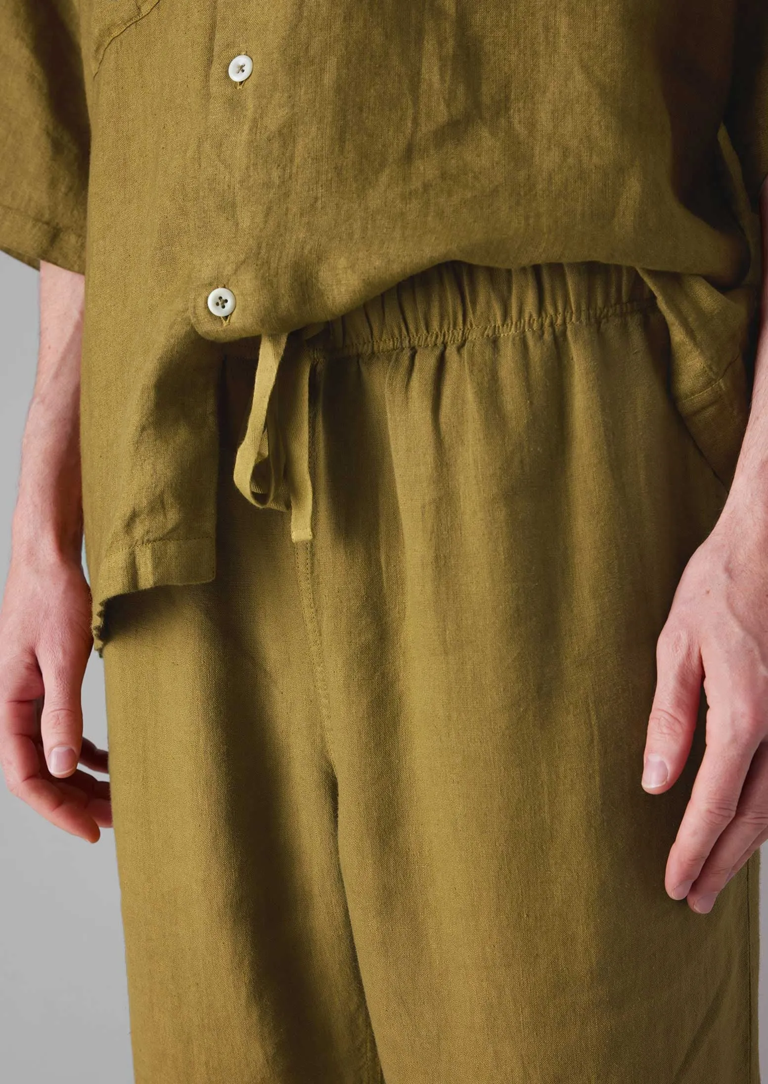 Garment Dyed Linen Trousers | Durian Green sold by TOAST product image thumbnail 5