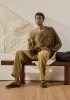 Alfie Garment Dyed Linen Trousers | Durian Green sold by TOAST