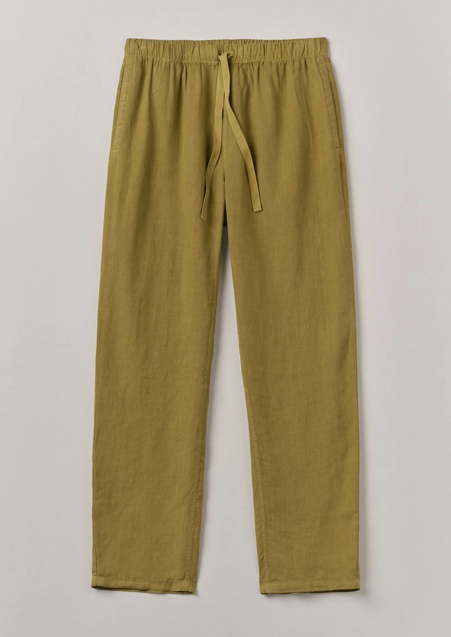 Garment Dyed Linen Trousers | Durian Green sold by TOAST