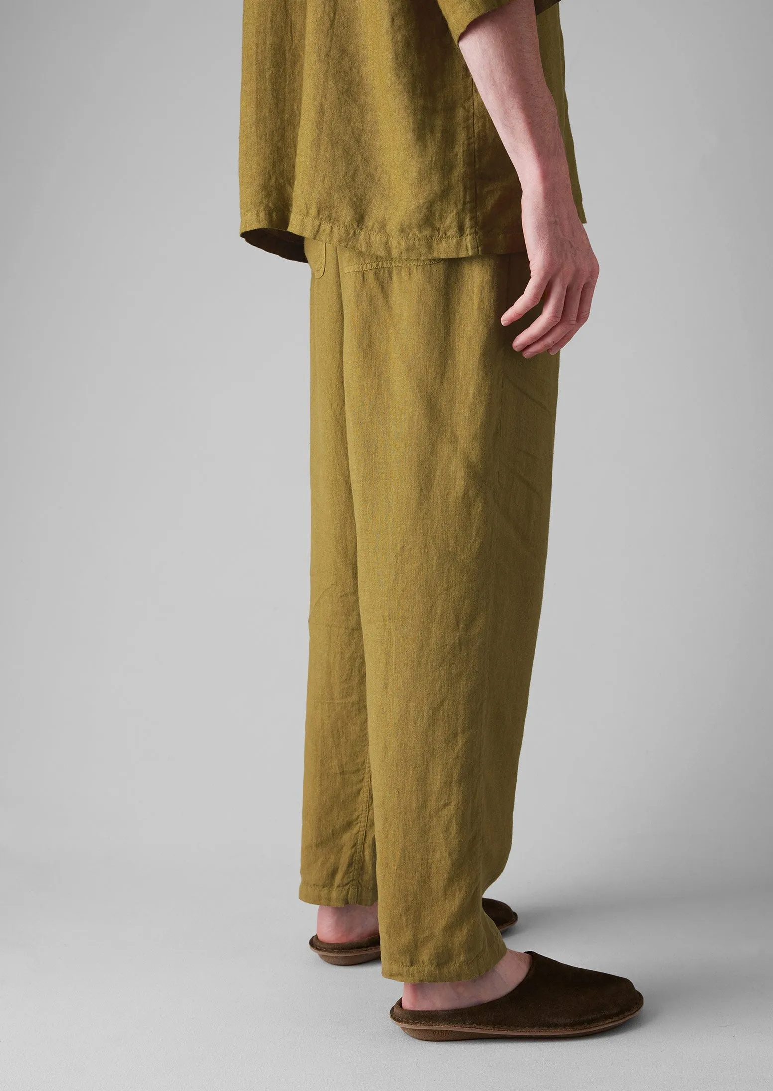 Garment Dyed Linen Trousers | Durian Green sold by TOAST product image thumbnail 4