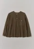 Garment Dyed Linen Collarless Shirt | Pear sold by TOAST