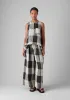 Macro Gingham Lightweight Linen Trousers | Ecru/Charcoal sold by TOAST