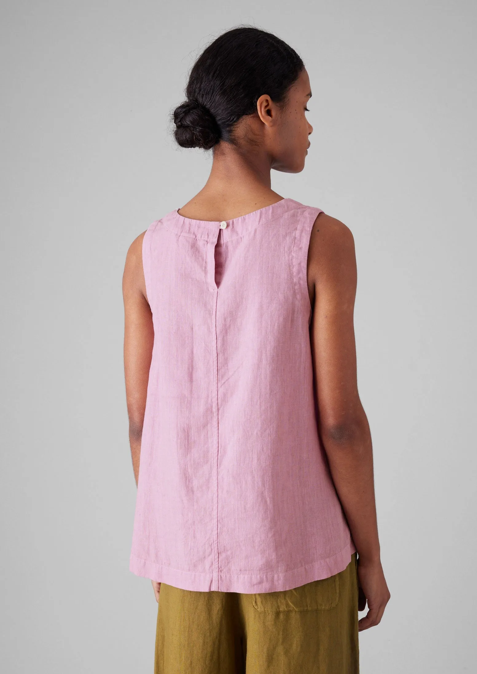 Garment Dyed Linen V-Neck Tank | Washed Berry sold by TOAST product image thumbnail 5