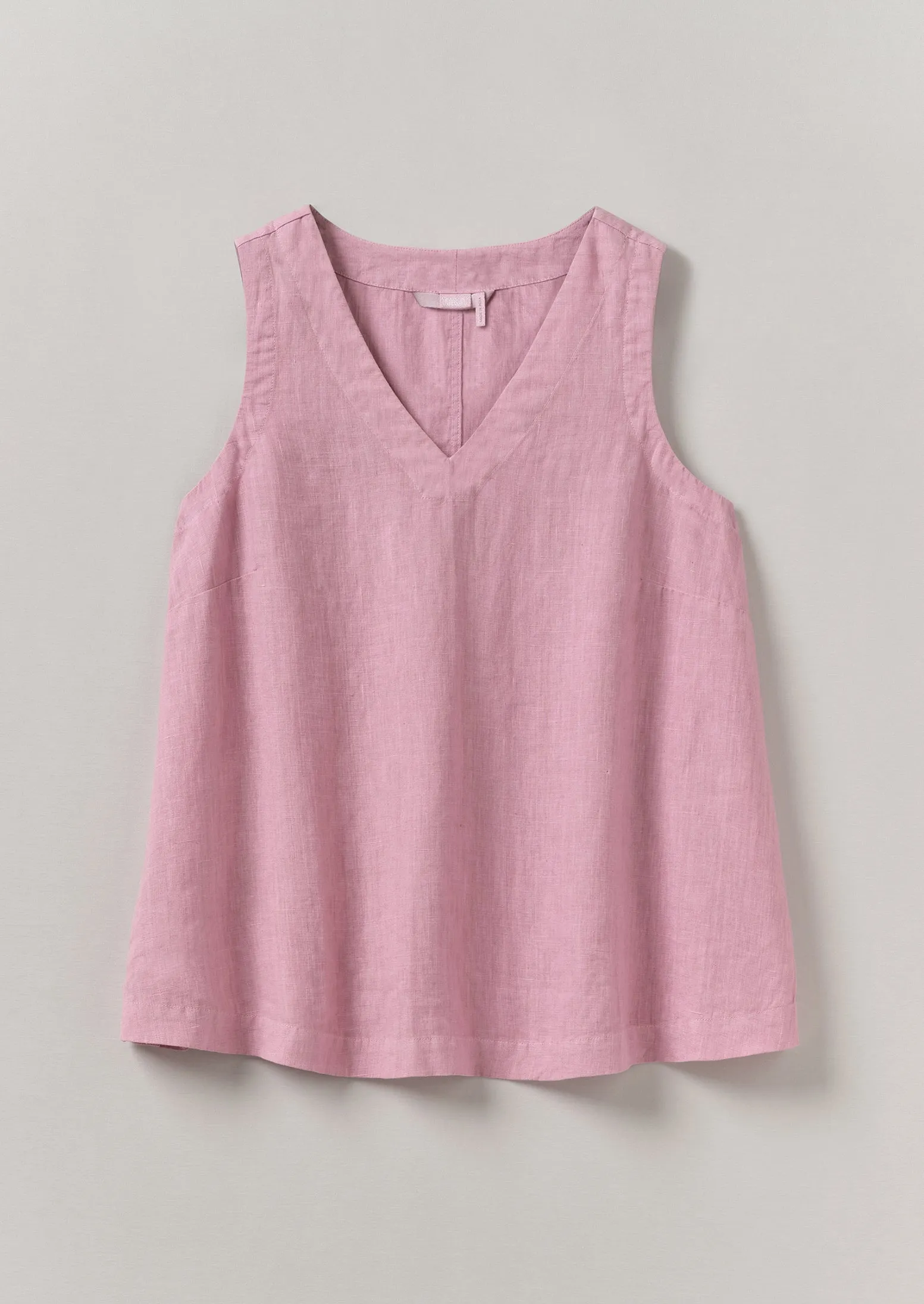 Garment Dyed Linen V-Neck Tank | Washed Berry sold by TOAST