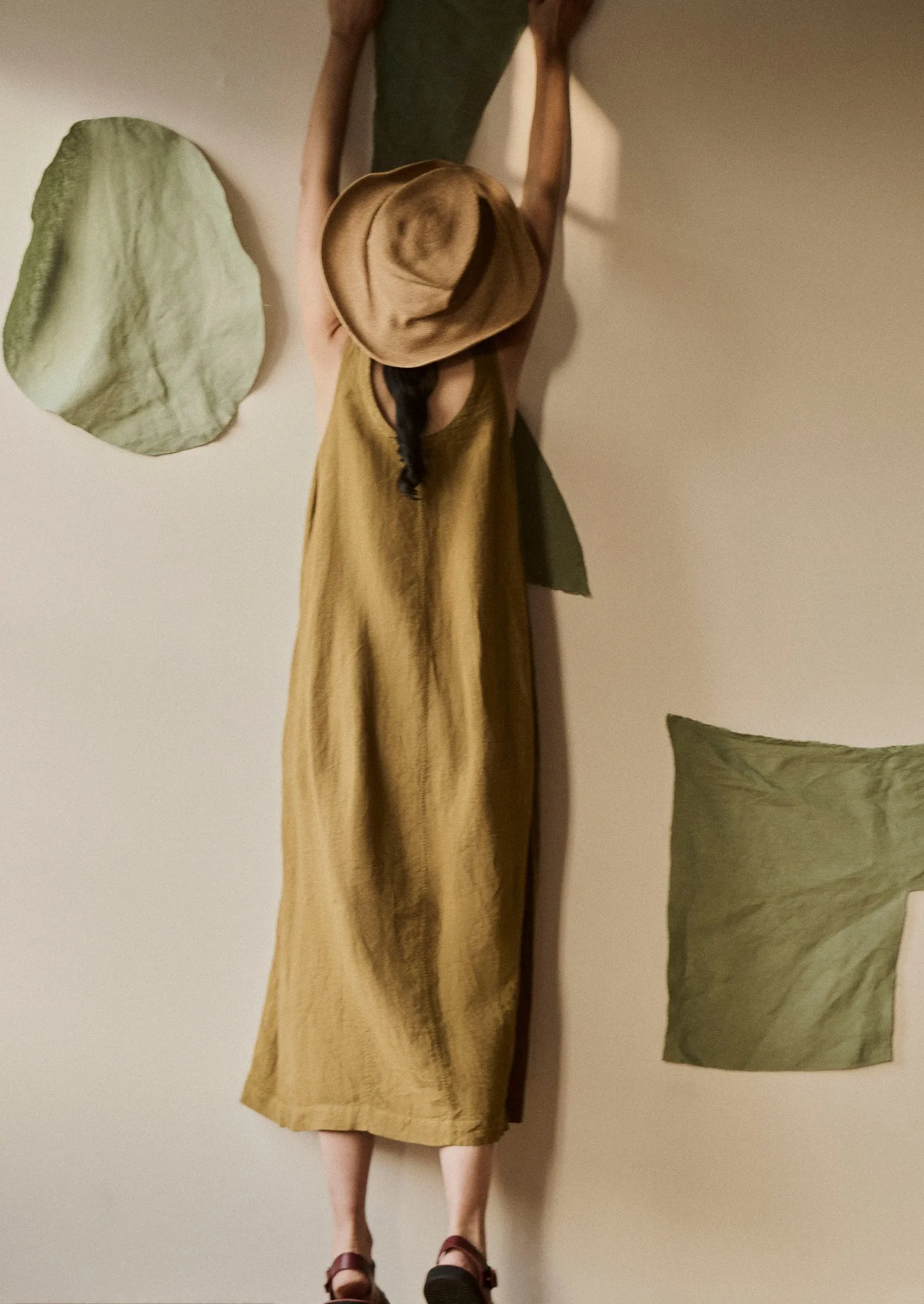 Garment Dyed Linen Easy Dress | Durian Green sold by TOAST product image thumbnail 3