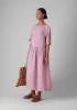 Lightweight Linen Gathered Waist Dress | Washed Berry sold by TOAST