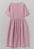 Lightweight Linen Gathered Waist Dress | Washed Berry sold by TOAST